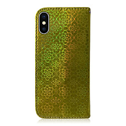 Avis Wewoo Housse Coque Pour iPhone X / XS couleur unie boucle magnétique coloré horizontale étui en cuir PU avec titulaire et fentes cartes et portefeuille et lanière or