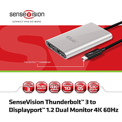 Club 3D CLUB3D Thunderbolt™ 3 to Displayport™ 1.2 Dual Monitor 4K 60Hz