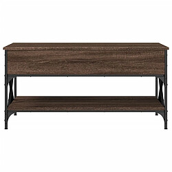 ComfortXL Table Basse Chêne Marron 100x50x50cm Bois D'ingénierie Et Métal pas cher