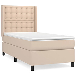 Maison Chic Lit adulte- Lit + matelas,Sommier à lattes de lit avec matelas Cappuccino 100x200 cm -GKD18082