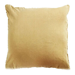 Thedecofactory SKIN - Coussin en cuir tressé jaune 45x45 pas cher