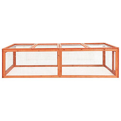 Helloshop26 Clapier cage lapins petits animaux 183 x 90 x 46,5 cm bois de sapin massif 02_0000581