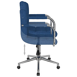 Acheter vidaXL Chaise pivotante de salle à manger Bleu Tissu