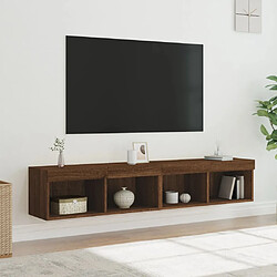 Acheter vidaXL Meubles TV avec lumières LED 2 pcs chêne marron 80x30x30 cm