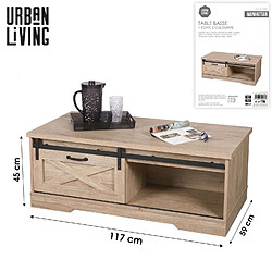 Avis Urban Living Table basse New York 1 porte coulissante - Marron