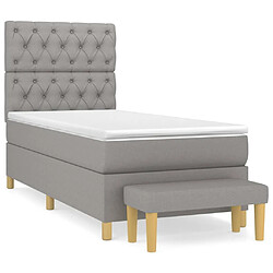 Maison Chic Lit Adulte - Lit simple Lit à sommier tapissier avec matelas moelleux - Meuble de Chambre - Gris clair 80x200 cm Tissu -MN71820