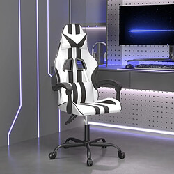 vidaXL Chaise de jeu Blanc et noir Similicuir