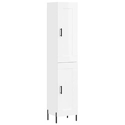 vidaXL Buffet haut Blanc brillant 34,5x34x180 cm Bois d'ingénierie