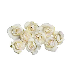 Wewoo Fleurs Artificielles 10 Ensembles 4cm Fleur Artificielle Soie Rose Tête De Pour La Maison De Mariage Décoration Blanc De Lait