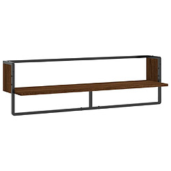 Maison Chic Étagère murale flottante,Etagère de rangement avec barre chêne marron 100x25x30 cm -MN16476