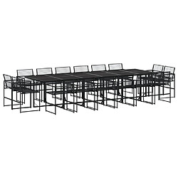 vidaXL Ensemble à manger de jardin 17 pcs noir résine tressée