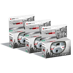 AGFA PHOTO PACK 3 x 601026 - Appareil Photo Jetable LeBox Black&White, 27 Photos, Objectif Optique 31 mm - Gris - Gris