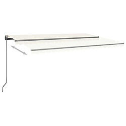 Maison Chic Auvent automatique | Store banne extérieur | Marquise avec capteur de vent et LED 500x300 cm Crème -MN71449 pas cher