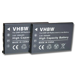 vhbw 2x Batteries compatible avec Casio Exilim EX Serie EX-23, EX-M1, EX-M2, EX-M20, EX-S1 appareil photo reflex (550mAh, 3,6V, Li-ion)