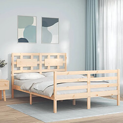 Maison Chic Cadre/structure de lit avec tête de lit pour adulte - Lit Moderne Chambre double bois massif -MN20225