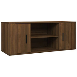 vidaXL Meuble TV Chêne marron 100x35x40 cm Bois d'ingénierie