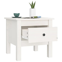 Maison Chic Table d'appoint | Table Basse Blanc 40x40x39 cm Bois massif de pin -GKD55749 pas cher