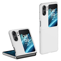 Htdmobiles Coque pour Oppo Find N2 Flip 5G - housse etui rigide 360 integrale (avant et arriere) - BLANC