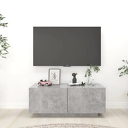 vidaXL Meuble TV Gris béton 100x35x40 cm Bois d'ingénierie