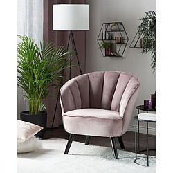 Beliani Fauteuil DALA Velours Rose