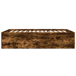 Acheter Vidaxl Cadre de lit chêne fumé 140x200 cm bois d'ingénierie