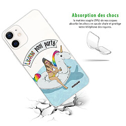 Avis Coque iPhone 12 mini souple transparente Licorne Pool Party Motif Ecriture Tendance Evetane