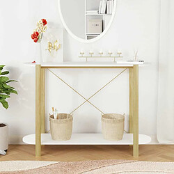 Avis Maison Chic Table console | Meuble d'entrée | Table d'appoint Blanc 110x38x75 cm Bois d'ingénierie -GKD23918