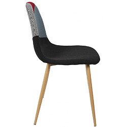 Acheter The Home Deco Factory Chaises first patchwork en métal et textile (Lot de 2) Bleu et rouge.