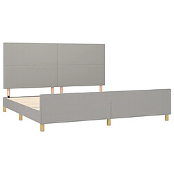 Acheter Maison Chic Lit adulte - Cadre Structure de lit avec tête de lit Contemporain Gris clair 200x200 cm Tissu -MN41558