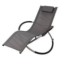 Bcelec HMBL-04-GREY Chaise longue grise, relax de jardin, chaise de jardin, rocking chair, résistant aux intempéries, max 180kg