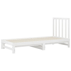 Avis vidaXL Lit coulissant sans matelas blanc 2x(90x190) cm