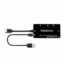 Avis Cabledeconn Répartiteur Hdmi 4 En 1 Hdmi Vers Vga Dvi Câble Audio Vidéo Convertisseur Adaptateur Multiport Noir