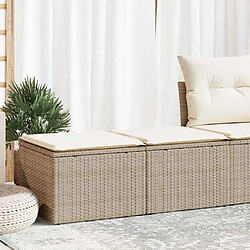 vidaXL Salon de jardin avec coussins 2 pcs beige résine tressée acacia