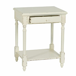 Avis BigBuy Home Table de Nuit Blanc Bois d'épicéa DMF 60 x 49 x 75 cm