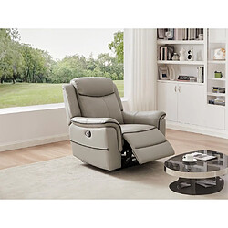 Acheter Vente-Unique Fauteuil relax électrique en cuir gris clair ADELIO