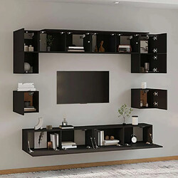 Avis Maison Chic Ensemble de meubles TV 8 pcs | Banc TV Moderne pour salon | Meuble de Rangement - Noir Bois d'ingénierie -MN81238