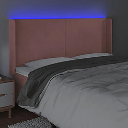 Acheter Maison Chic Tête de lit scandinave à LED,meuble de chambre Rose 163x16x118/128 cm Velours -MN60700