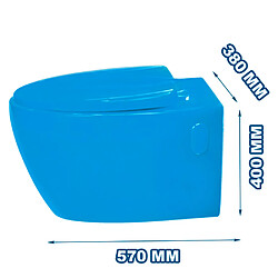 Acheter Loobow Toilette suspendu de couleur bleu Cuvette WC en céramique