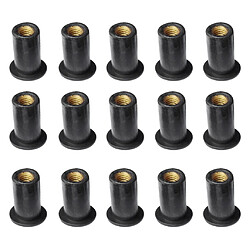 15pcs M5 Écrou En Caoutchouc Avec Filetage Intérieur Kayak Bateau Moto Voiture Panneau Vis- Noir