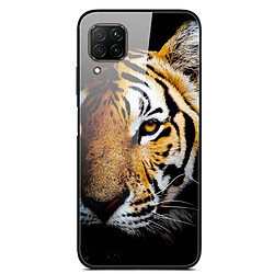 Coque en TPU Combo en verre pour impression de motifs tigre pour votre Huawei Nova 6 SE/7i/P40 Lite