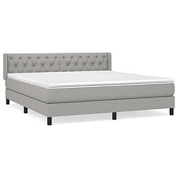 Maison Chic Lit Adulte - Lit simple Lit à sommier tapissier avec matelas moelleux - Meuble de Chambre - Gris clair 160x200cm Tissu -MN85039