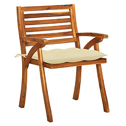 Acheter Maison Chic Lot de 4 Chaises de jardin,Fauteuil d'extérieur avec coussins Bois de teck solide -MN37350