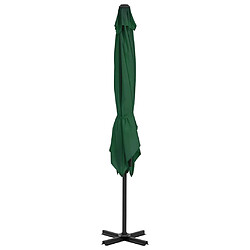 Avis Helloshop26 Parasol meuble de jardin en porte-à-faux et mât en aluminium 250 x 250 cm vert 02_0008637