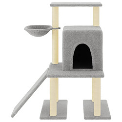 Avis Arbre à chat avec griffoirs,niche pour chat en sisal Gris clair 96,5 cm -MN28326