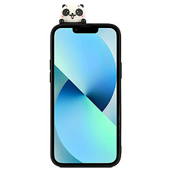 Coque en silicone décor de personnage de dessin animé 3D anti-chute pour votre iPhone 14 Plus - Panda noir