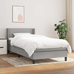 Maison Chic Lit Adulte - Lit simple Lit à sommier tapissier avec matelas moelleux - Meuble de Chambre - Gris clair 100x200cm Tissu -MN45506