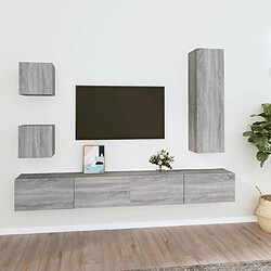 vidaXL Ensemble de meubles TV 5 pcs Sonoma gris Bois d'ingénierie