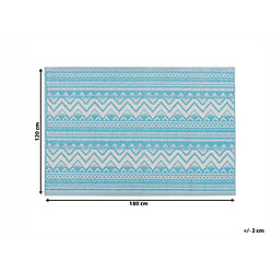 Beliani Tapis extérieur au motif zigzag turquoise 120 x 180 cm NAGPUR