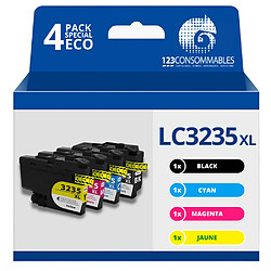 123Consommables Pack compatible avec BROTHER LC-3235 4 cartouches