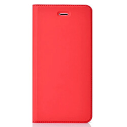 Wewoo Housse Coque Etui en cuir avec carte magnétique pressée ultra-mince pour TPU + PU pour Galaxy S9 +, fente pour et support (Rouge)